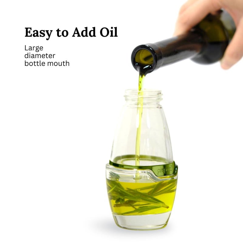 Prepara Simply Mist Olive Oil Sprayer, Chrome Band, White/Green - Image 4